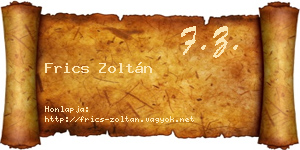 Frics Zoltán névjegykártya