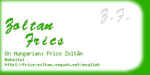 zoltan frics business card