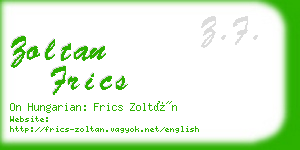 zoltan frics business card